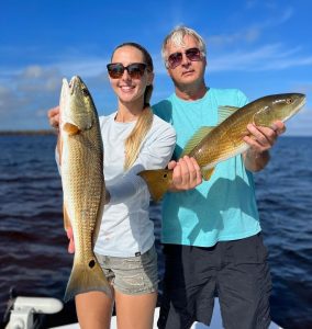 Kelly Young along with her dad fishing